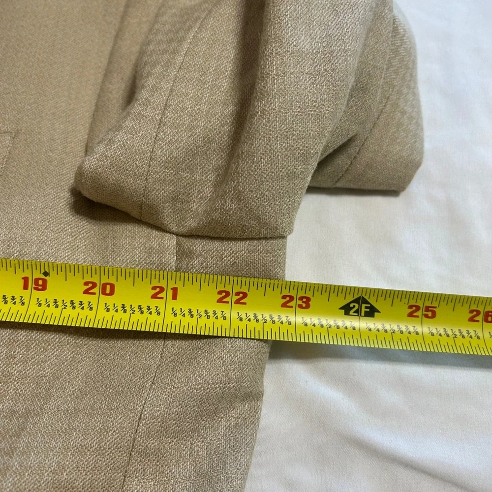 Franco Uomo Mens Tan Three Button Blazer Sport Coat Jacket 45R